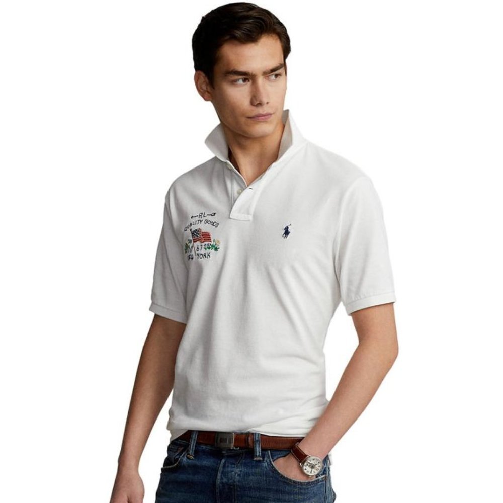 Polo Ralph Lauren Men's Classic-Fit Flag Mesh Polo Shirt